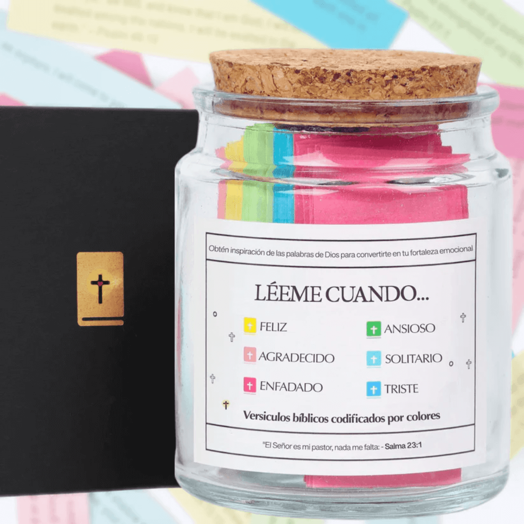 Tarro de Versiculo Bíblico (90 Días) | Hecho a mano (Viene con caja de regalo cristiana)