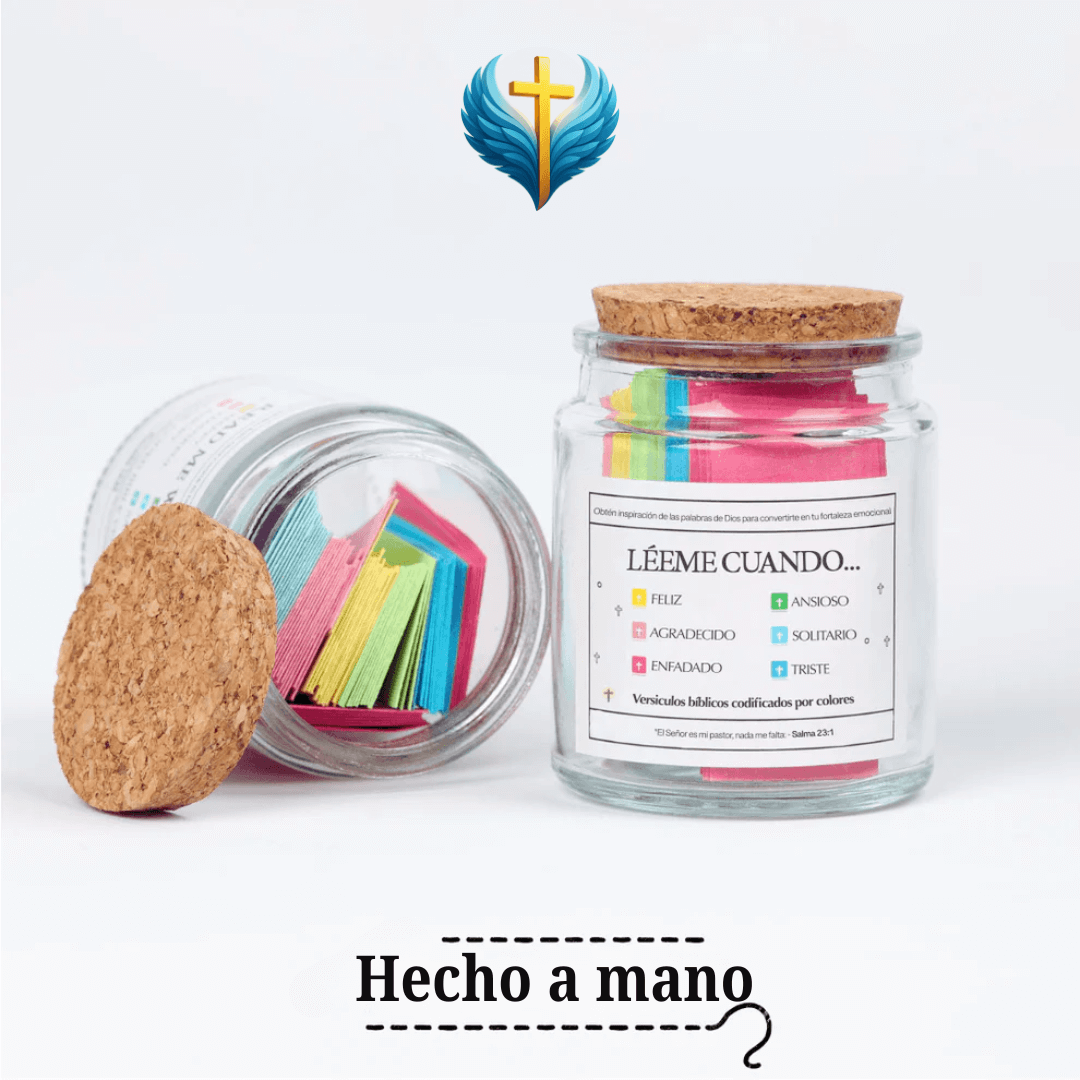 Tarro de Versiculo Bíblico (90 Días) | Hecho a mano (Viene con caja de regalo cristiana)