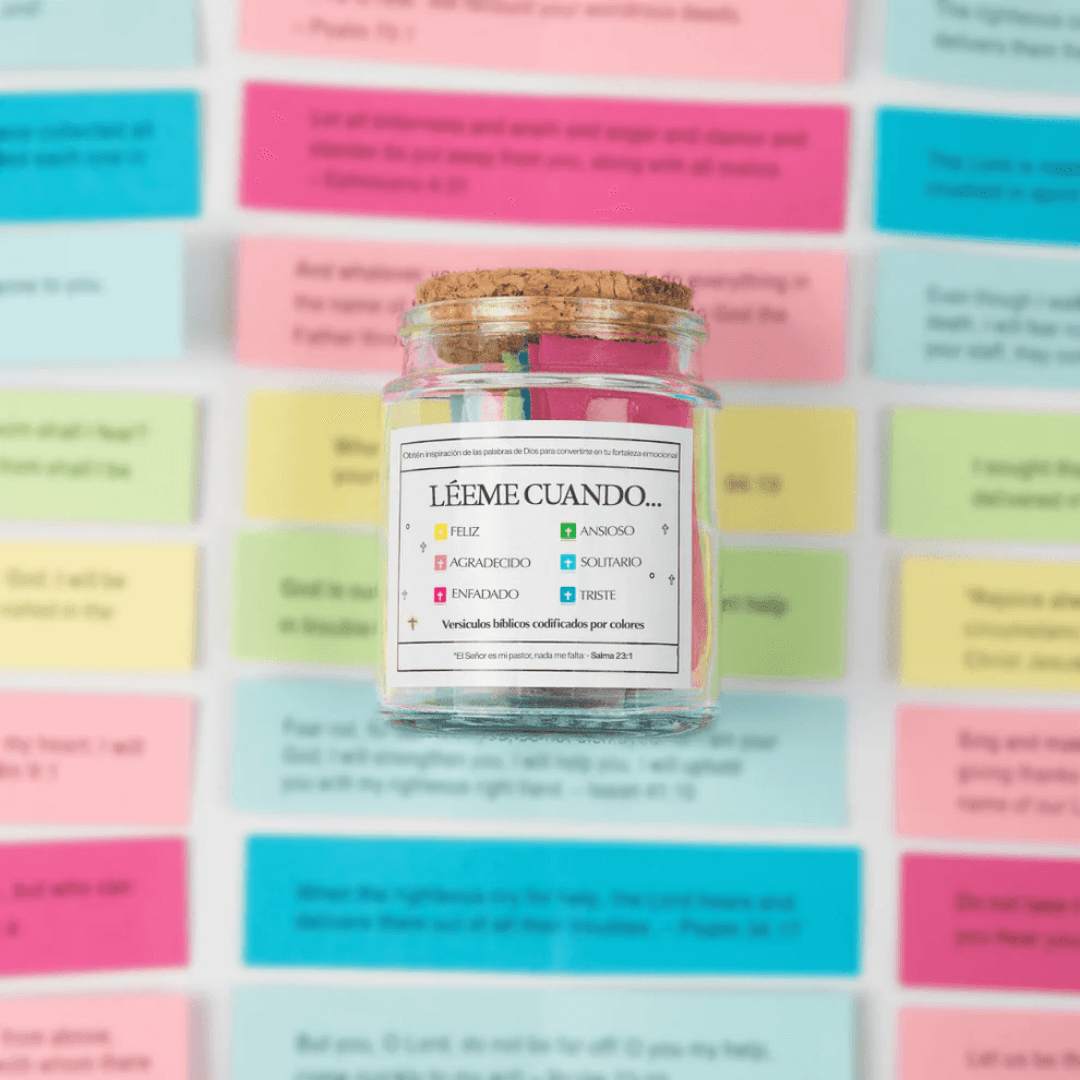Tarro de Versiculo Bíblico (90 Días) | Hecho a mano (Viene con caja de regalo cristiana)