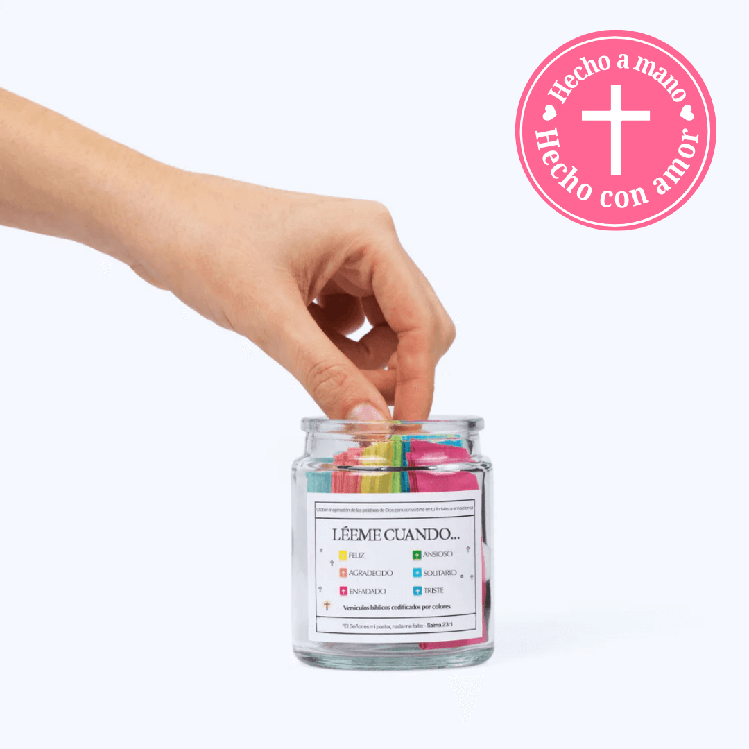Tarro de Versiculo Bíblico (90 Días) | Hecho a mano (Viene con caja de regalo cristiana)