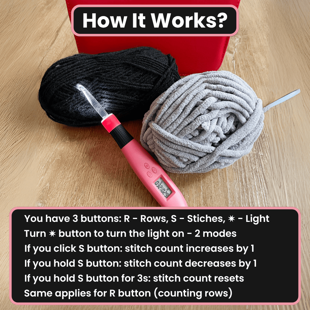 Counting LED Crochet Hook Set + Bonuses
